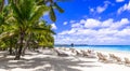 Best beaches and tropical holidays of Mauritius island. Trou aux biches Royalty Free Stock Photo