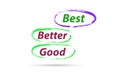 Best Better Good comparative concept Royalty Free Stock Photo