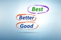 Best Better Good comparative concept Royalty Free Stock Photo