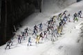 30 best biathlete compete in the biathlon men`s 15km mass start at the 2018 Winter Olympics