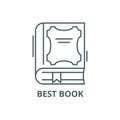 Best book line icon, vector. Best book outline sign, concept symbol, flat illustration