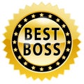 Best boss, golden badge, vector illustration