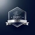 Best brand of the year silver luxury realistic label Royalty Free Stock Photo