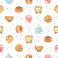 Best breakfast ever seamless pattern