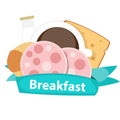 Best Breakfast Icon Background in Modern Flat Style Vector Illus Royalty Free Stock Photo