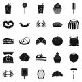 Best breakfast icons set, simple style