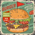 Best burger vintage flyer colorful