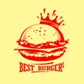 Best burgers, royal hamburger symbol