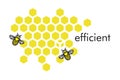 Working efficient bee making honey & propolis Hexagonal golden yellow honeycomb pattern paper cut background with bee and sweet ho Royalty Free Stock Photo