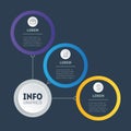 Best for business presentation with three parts. Example of infographics. Structured business. Infographic of education process.