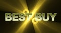 BEST BUY banner golden light flare Royalty Free Stock Photo