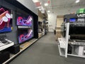 Best Buy retail electronics store interior messy back aisle