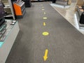 Best Buy retail electronics store interior social distance floor path