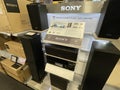 Best Buy retail electronics store interior Sony home audio display