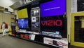 Best Buy retail store interior Visio large screen TV display with sound