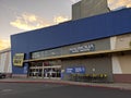 Best Buy store sign and entrance at sunset Royalty Free Stock Photo