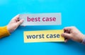 Best case and worst case for decision concepts.analysis and direction Royalty Free Stock Photo
