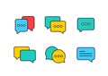 Best chat speech bubble set. Template of message bubbles chat boxes icons. Chat, bubble, speech, message. Vector illustration Royalty Free Stock Photo