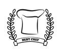 Best Chef Title Laurel Branch Vector Illustration