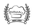 Best Chef Title Laurel Branch Vector Illustration