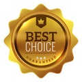 Best choice award label. Golden quality mark