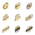 Best choice banner icons set, isometric 3d style Royalty Free Stock Photo
