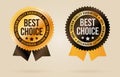 Best choice emblem with rosette medal design Royalty Free Stock Photo