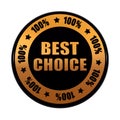 Best choice 100 percentages in golden black circle label