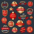 Best choice and premium quality product badges guarantee sign label best symbol medal collection certificate warranty Royalty Free Stock Photo