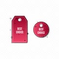 Best choice tags, vector red labels isolated on transparent background. Best choice 3d ribbon banners. Vector geometric Royalty Free Stock Photo