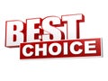Best choice in red white banner - letters and block Royalty Free Stock Photo