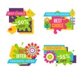 Best Choice Sale Labels Set Birds Blooming Flowers