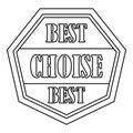 Best choise label icon, outline style