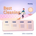 Best cleaning service website with price table