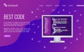 Best code. Landing page design. Personal computer with program code. Royalty Free Stock Photo