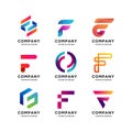 Best collection of letter F logo templates Premium Vector