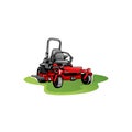 lawn mower and services illustration logo vector