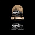 Off road pick up truck illustration logo vector Royalty Free Stock Photo