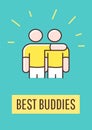 Best comrades greeting card with color icon element Royalty Free Stock Photo