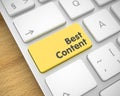 Best Content - Text on Yellow Keyboard Keypad. 3D.