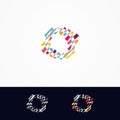 Best creative, fun and colorful abstract letter design O template Royalty Free Stock Photo