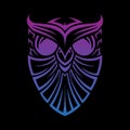 Best of the best creative graphic shield owl line art template tribal technology vector concept design