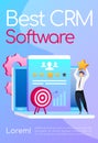 Best CRM software poster flat vector template