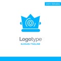 Best, Crown, King, Madrigal Blue Solid Logo Template. Place for Tagline