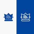 Best, Crown, King, Madrigal Line and Glyph Solid icon Blue banner Line and Glyph Solid icon Blue banner