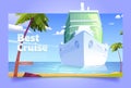 Best cruise cartoon landing page, liner in ocean
