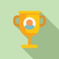 Best cup winner icon flat vector. Cv hr candidate Royalty Free Stock Photo