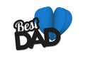 Best Dad And Blue Heart - Fathers Day Vector Illustration - Isol