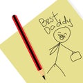 Best Daddy Message Simple Doodle Illustration