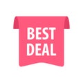 Best deal Label. Isolated on white. Red color Royalty Free Stock Photo